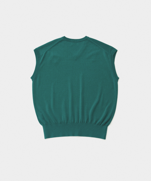 Layer Silk Knit Vest Turquise
