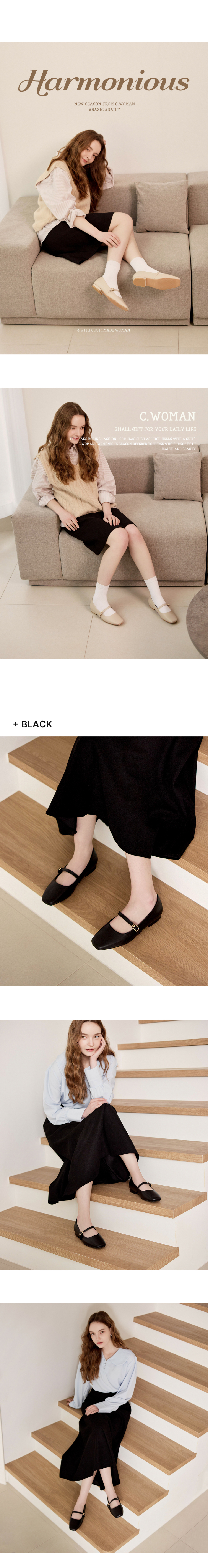 ROMANTIC STRAP MARY JANE FLAT SHOES - 2 COLORS BLACK