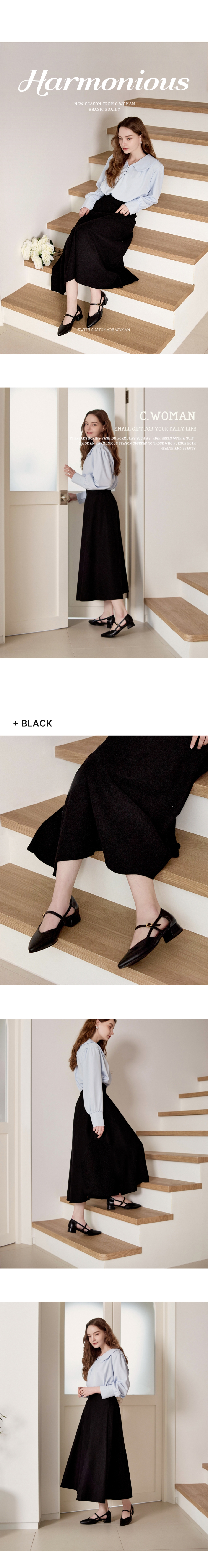 SIDE STRAP LINE LOW HEEL PLATFORM PUMPS AURORA - 2 COLORS BLACK