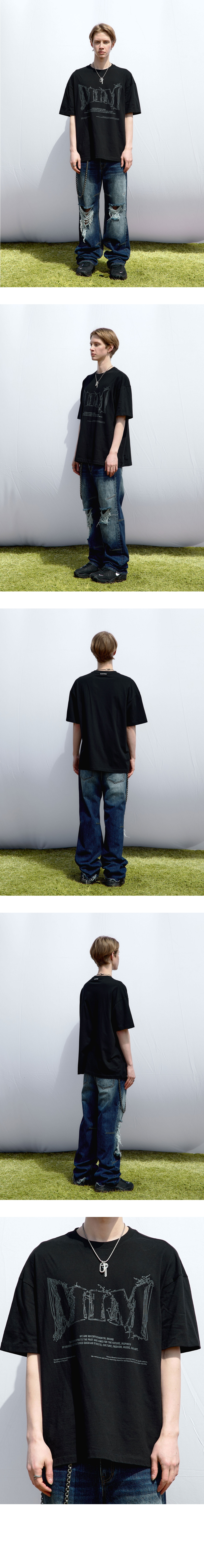 【MAISON MINED】24SS★ SCRAWL WORD HALF T MUSINSA | MAISON MINED SCRAWL WORD HALF T BLACK
