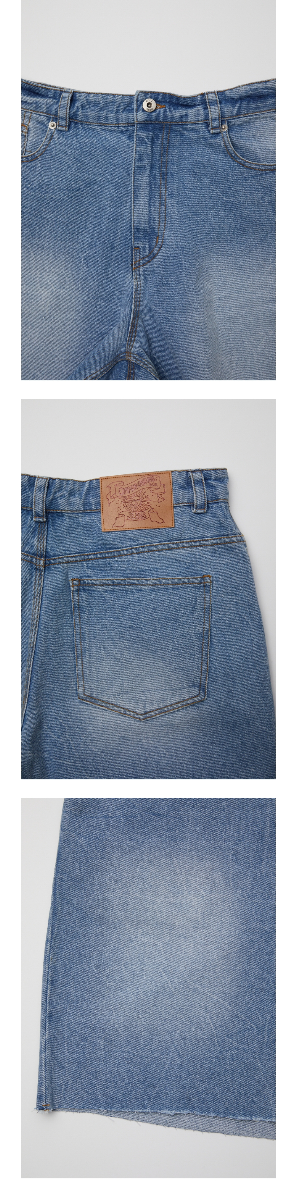 MUSINSA | COOR [Used X] Wrinkle Cut-Off Denim Shorts (Washed
