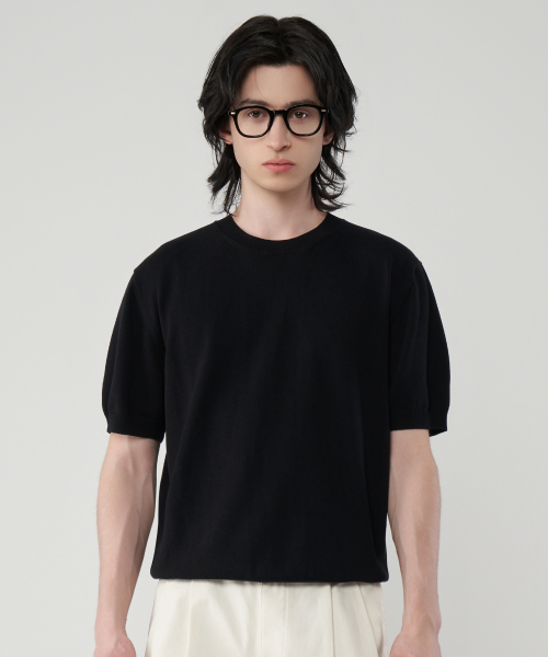 Washable Cool Cotton Short-Sleeved Round Knitwear 4 COLOR