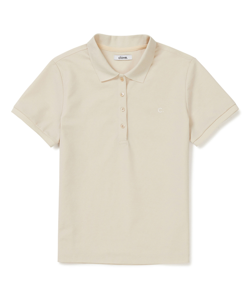 [24SS clove] Standard Pique T-Shirt Women Light Beige