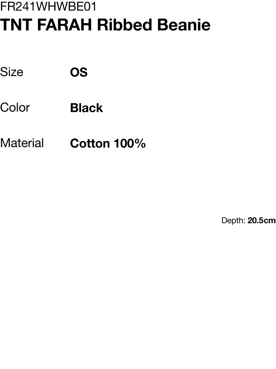 MUSINSA | thisisneverthat® TNT FARAH Ribbed Beanie Black