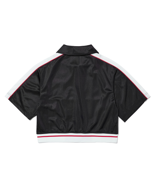 W BREATH CROP TRACK JACKET - BLACK