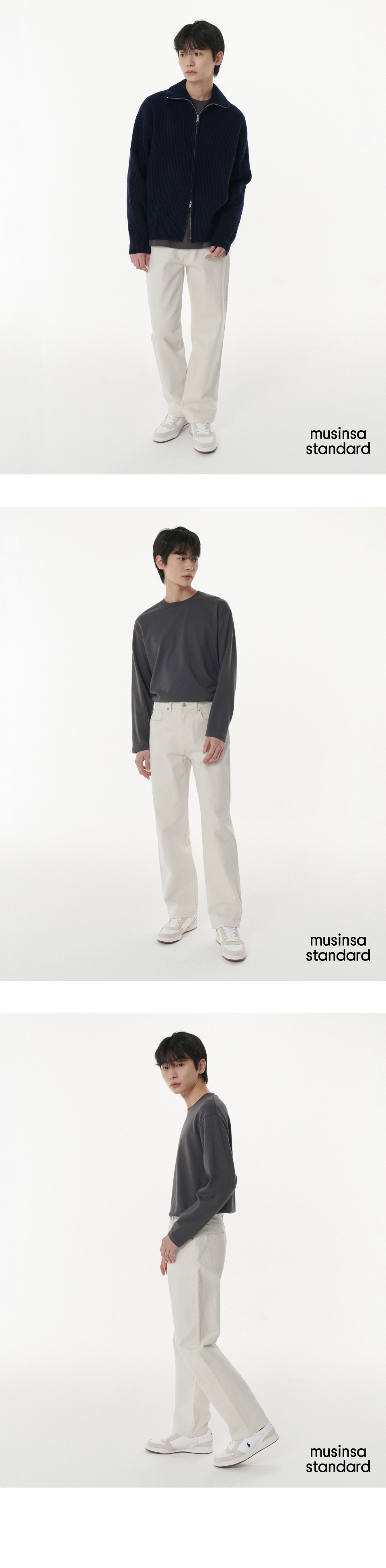 MUSINSA | MUSINSA STANDARD CALIK STRAIGHT DENIM PANTS [CREAM]