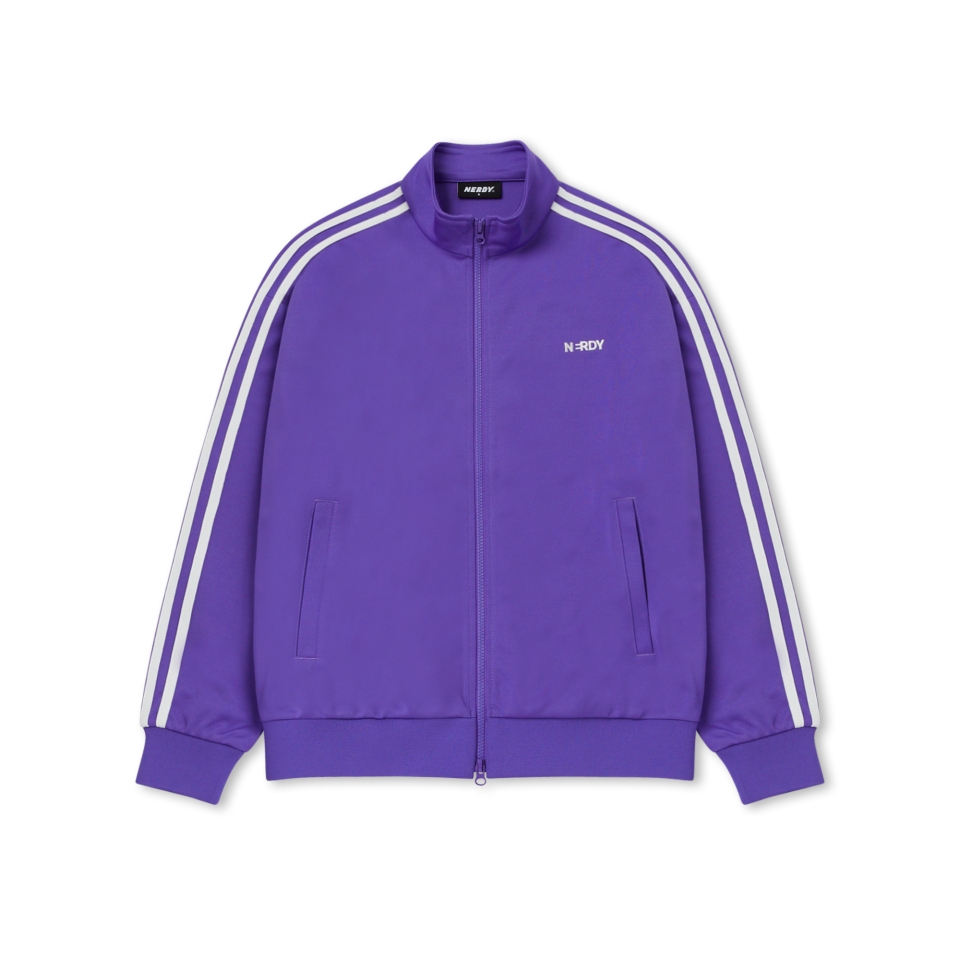 ☆NERDY☆ Women's Off Shoulder NY Track Top Purple MUSINSA | NERDY (22SS) Women's NY Track Top Light Purple