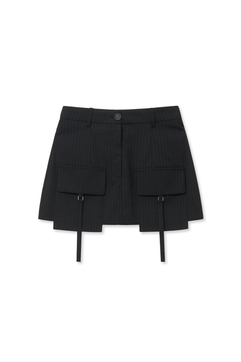 MUSINSA | MIDNIGHT MOVE st cargo skirt (black)