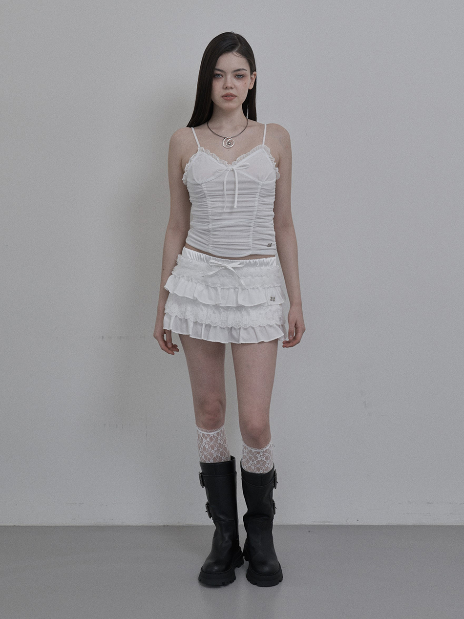 ★SETUP-EXE★TUTU MIX SKIRT PANTS / LEOPARD★韓国送料込 MUSINSA | SETUPEXE TUTU MIX SKRIT PANTS / WHITE