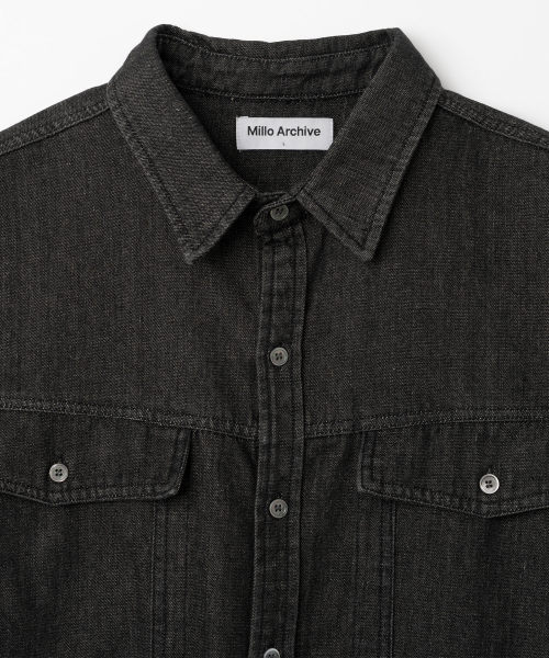Two Pocket Denim Half Shirts черный