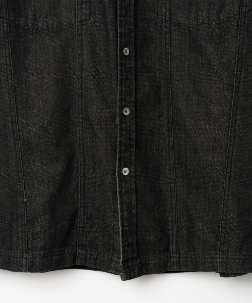 Two Pocket Denim Half Shirts черный