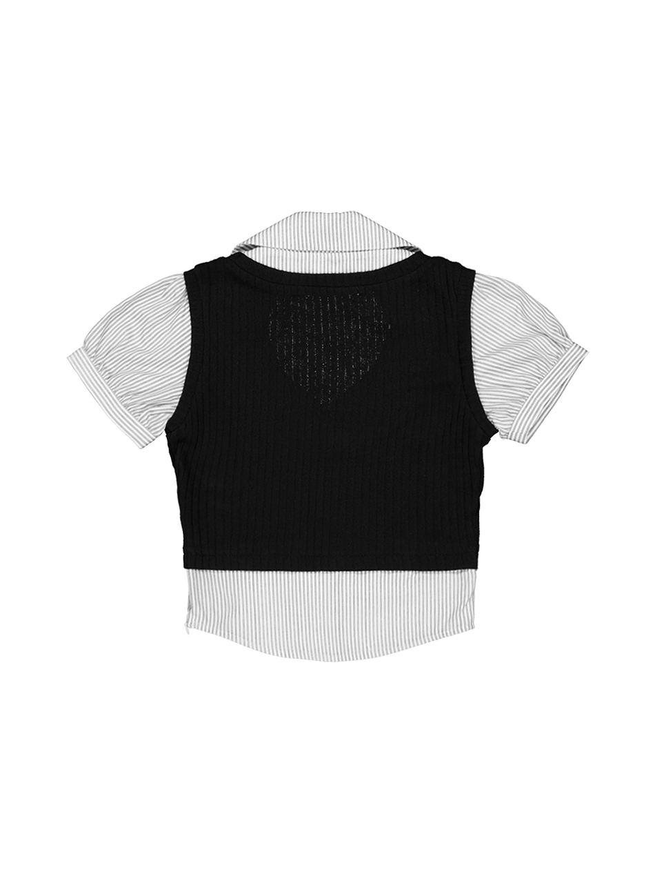 LAYERED GEEK SHIRT / BLACK 상세 이미지 5