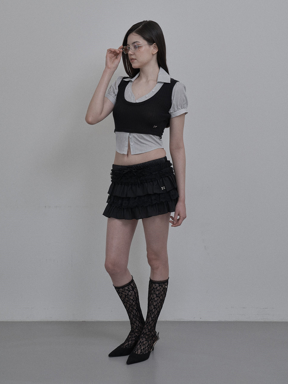 LAYERED GEEK SHIRT / BLACK 상세 이미지 2