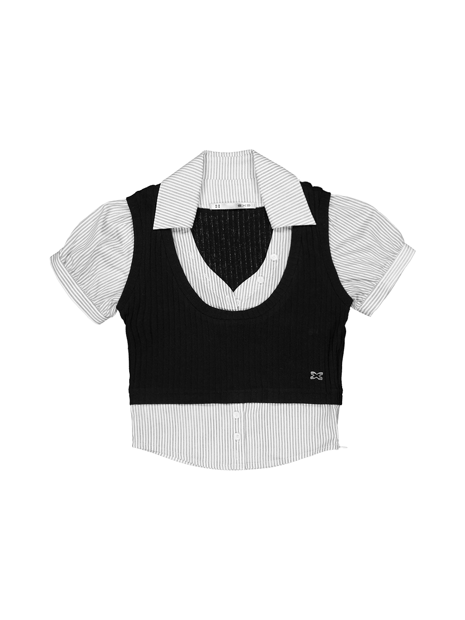 LAYERED GEEK SHIRT / BLACK 상세 이미지 4