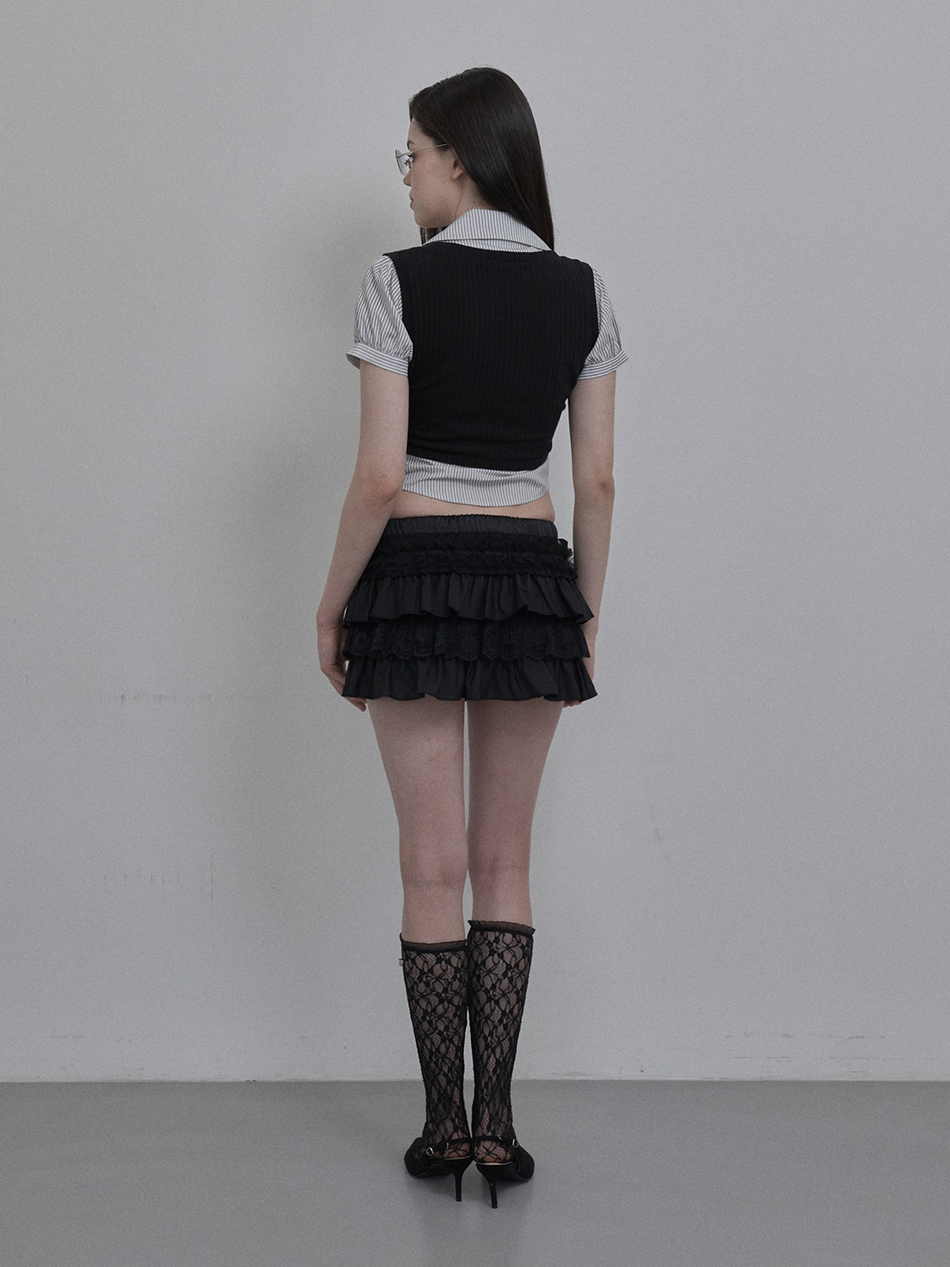 LAYERED GEEK SHIRT / BLACK 상세 이미지 3