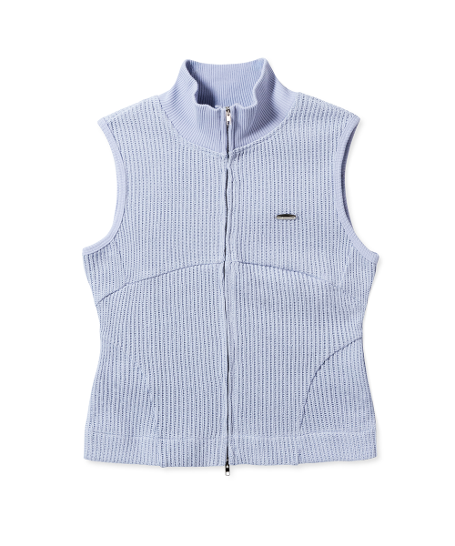 Law Guage Rib Zip Up Sleeveless Lavender