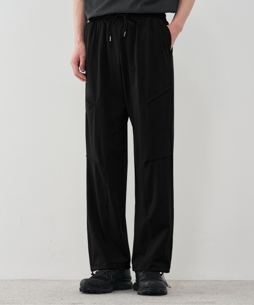 Легкие свободные брюки на завязках [BLACK]