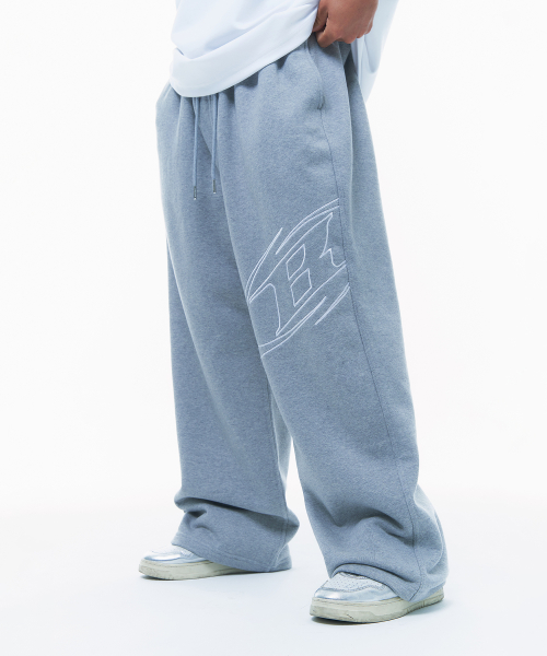 STROKE B WIDE PANTS [MELANGE GREY]