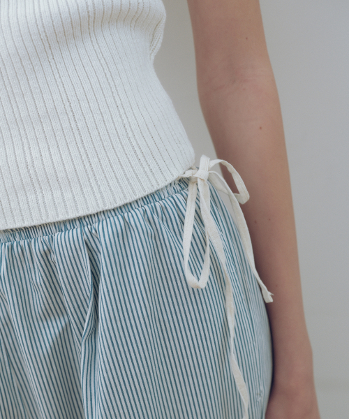 Stripe banding strap pants