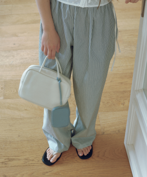 Stripe banding strap pants
