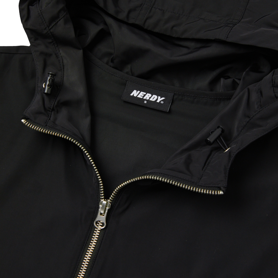 MUSINSA | NERDY Detachable Sleeve Windbreaker Black