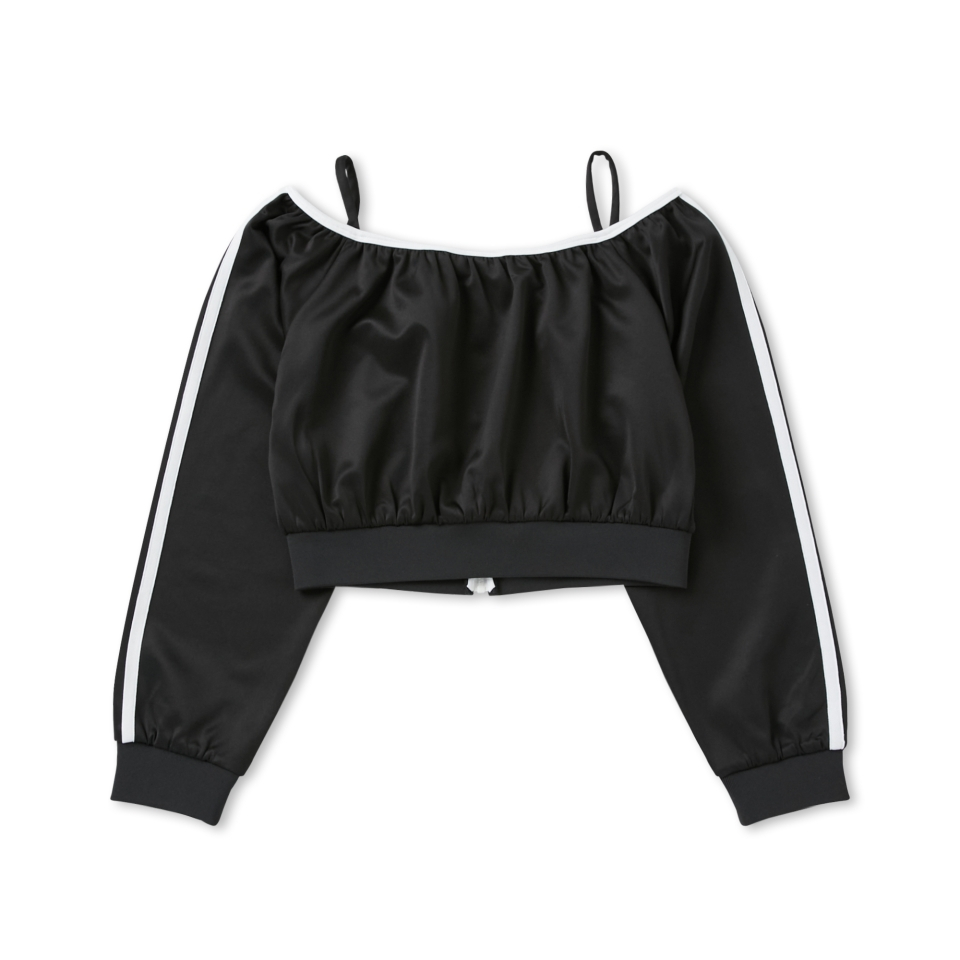 ☆NERDY☆ Women's Off Shoulder NY Track Top Black MUSINSA | NERDY Women's Off Shoulder NY Track Top Black