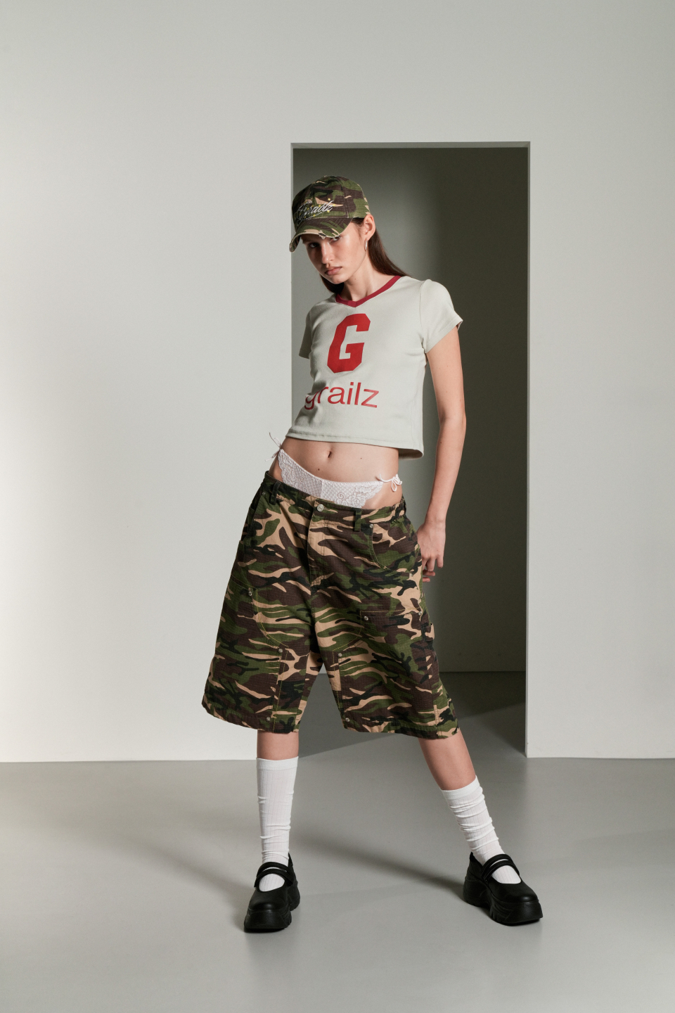 G LOGO CROP T-SHIRTS [GREY] - 감도 깊은 취향 셀렉트샵 29CM