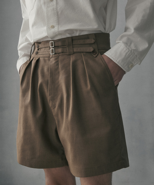 Ramie 2 Strap Gurkha Shorts - Brown