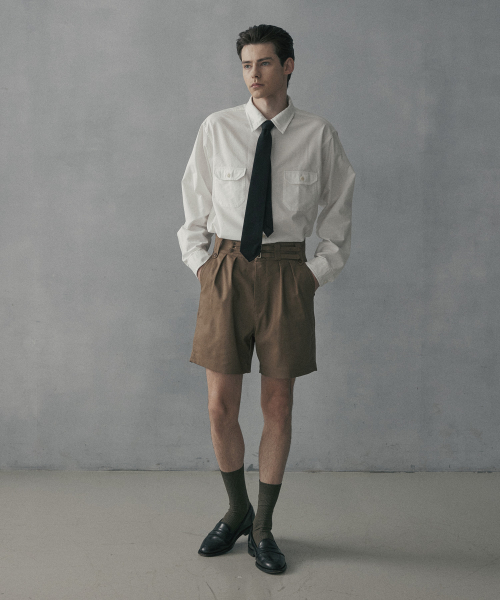Ramie 2 Strap Gurkha Shorts - Brown
