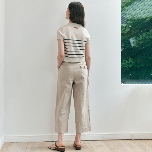 WD_One tuck linen wide pants