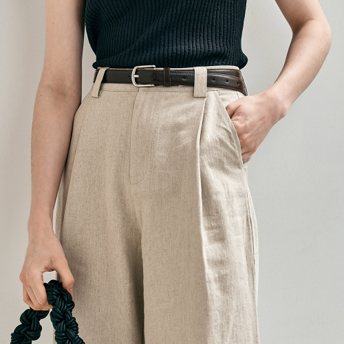 WD_One tuck linen wide pants