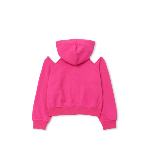 Женский худи на молнии с открытыми плечами Hot Pink