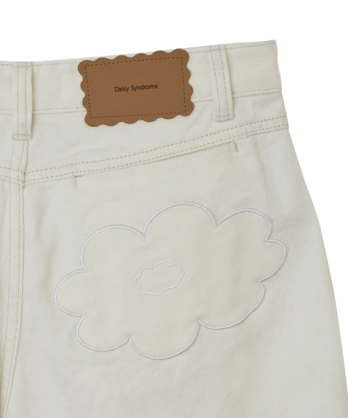 BALLOON DENIM SHORTS ivory