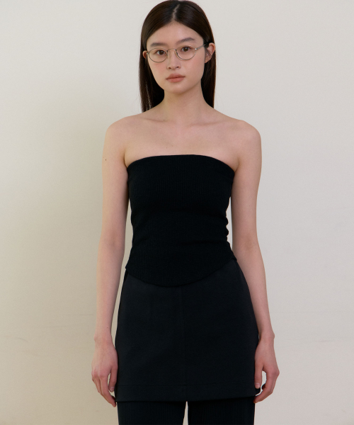 Rib tube top (Black)