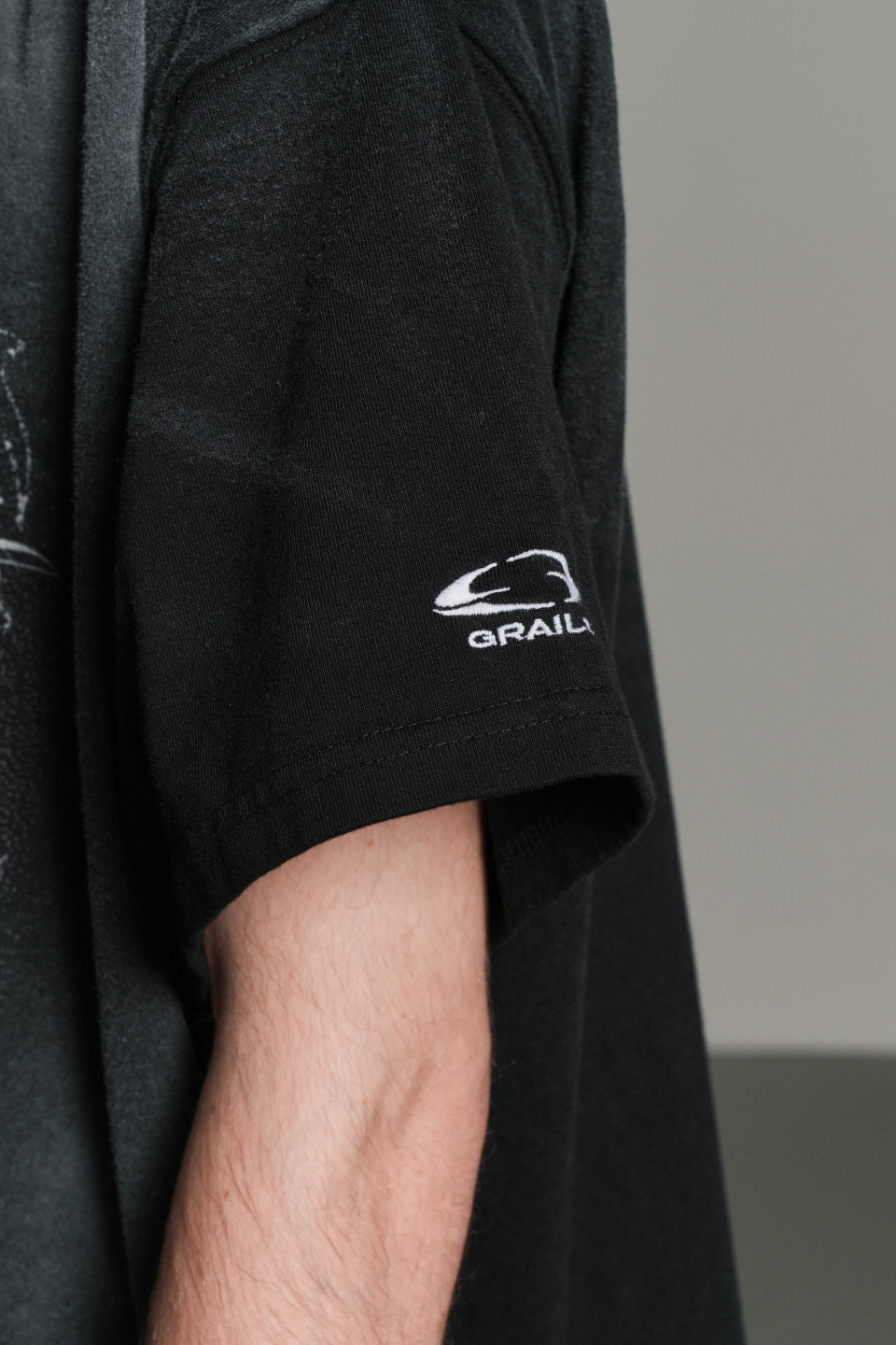 MUSINSA | GRAILZ OVERLAP WASHED T-SHIRTS [BLACK]