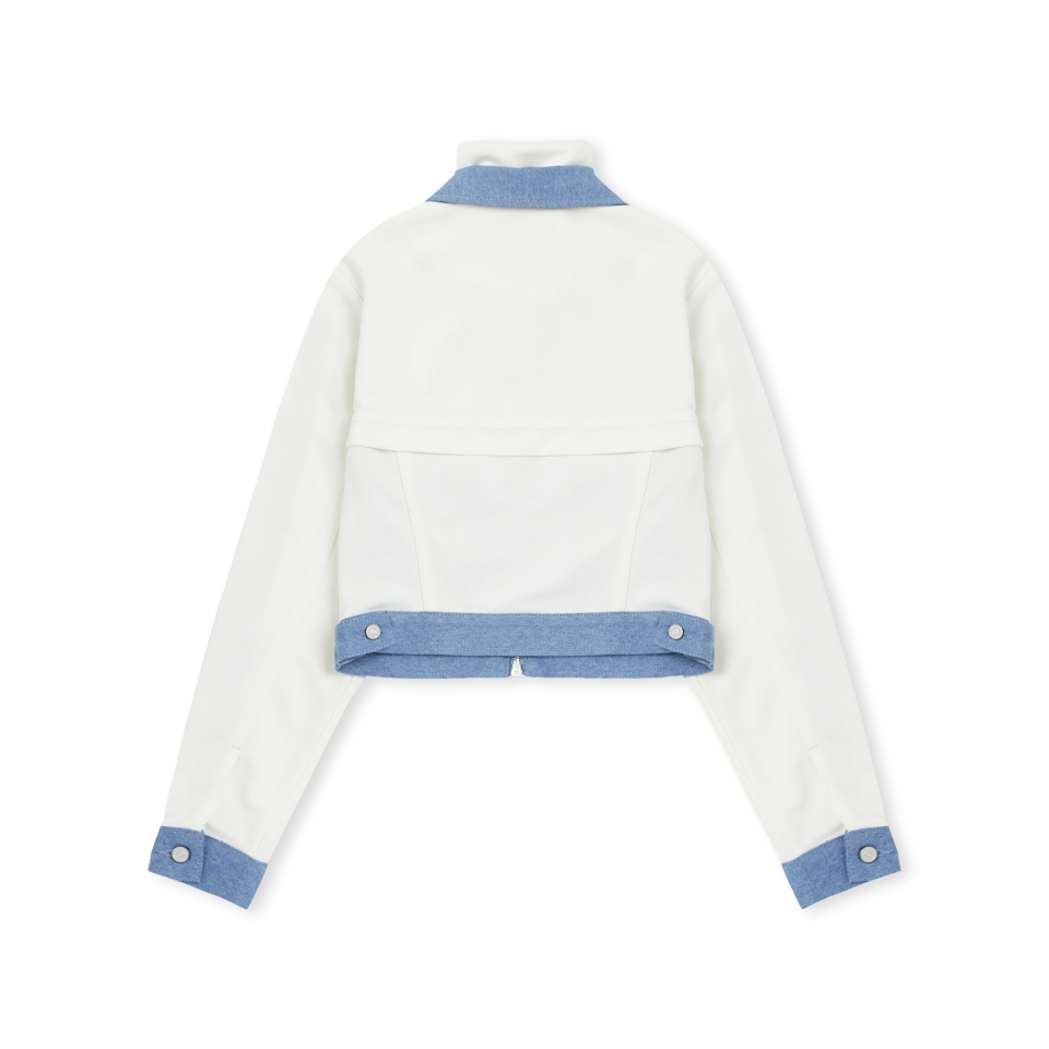 ☆NERDY☆ Women's Denim Mix Track Top Ivory MUSINSA | NERDY Women's Denim Mix Track Top Ivory