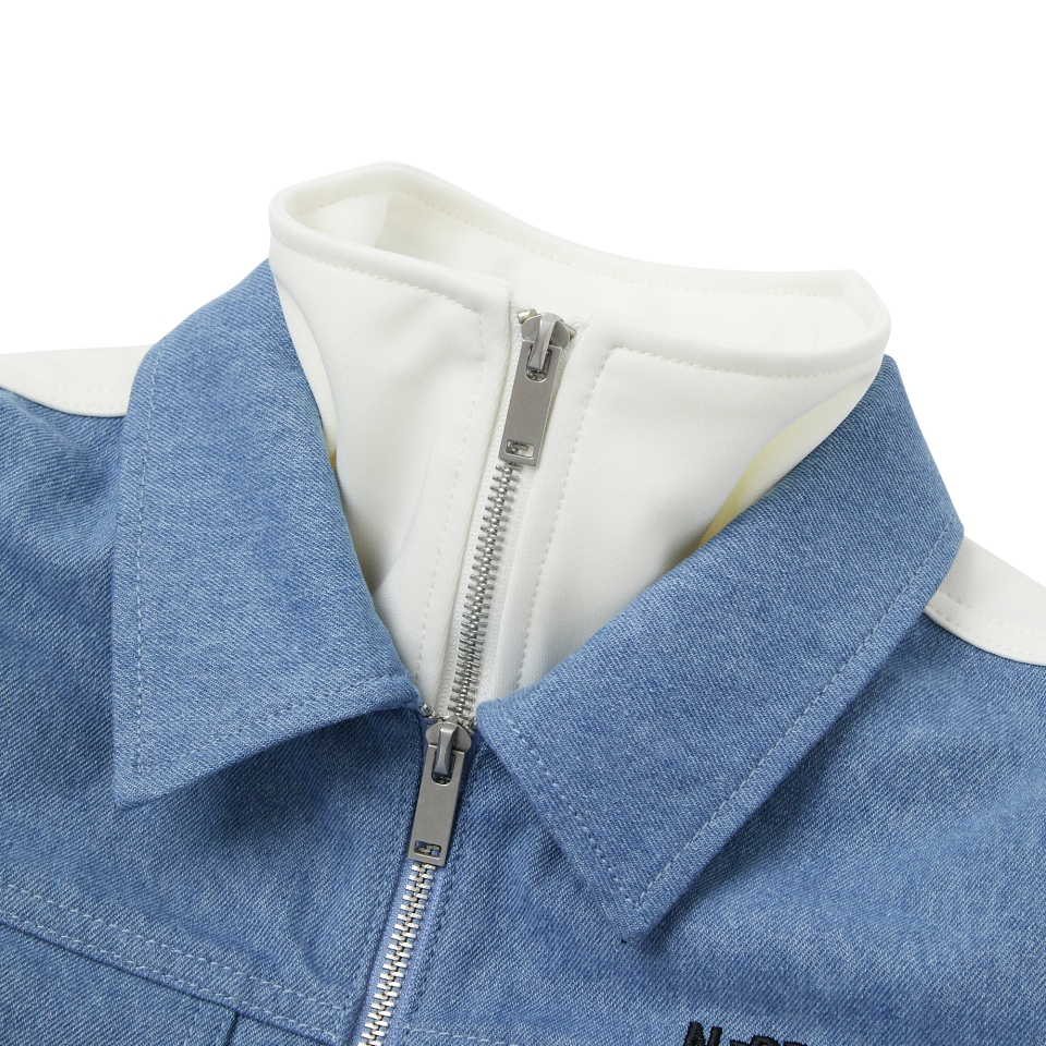 ☆NERDY☆ Women's Denim Mix Track Top Ivory MUSINSA | NERDY Women's Denim Mix Track Top Ivory