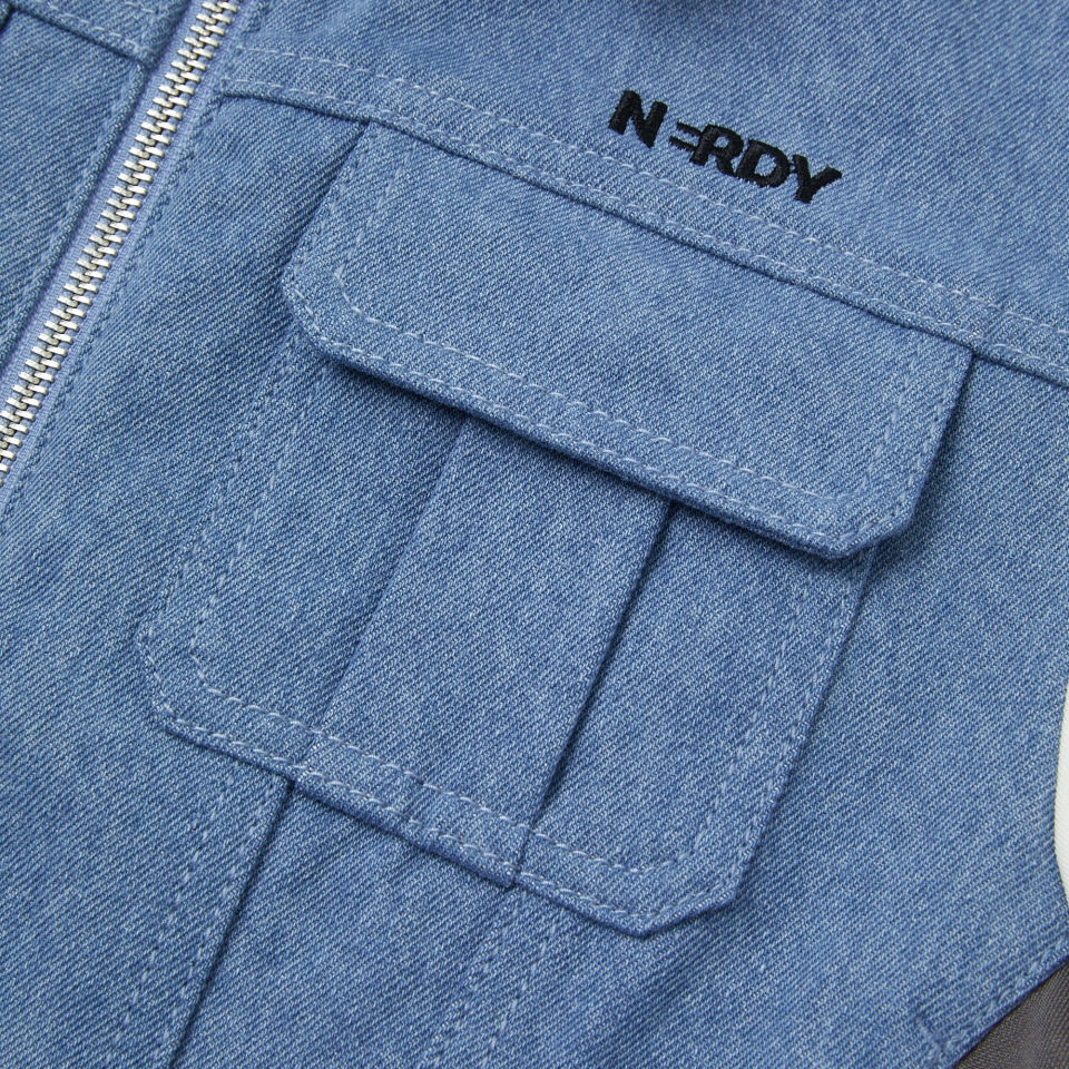 MUSINSA | NERDY Women's Denim Mix Track Top Ivory