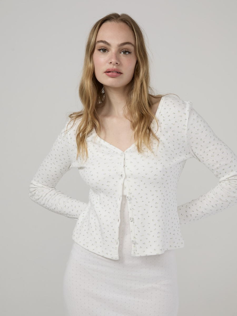 MUSINSA | GLOWNY PROVINCE EYELET CARDIGAN (CREAM BLOOM)