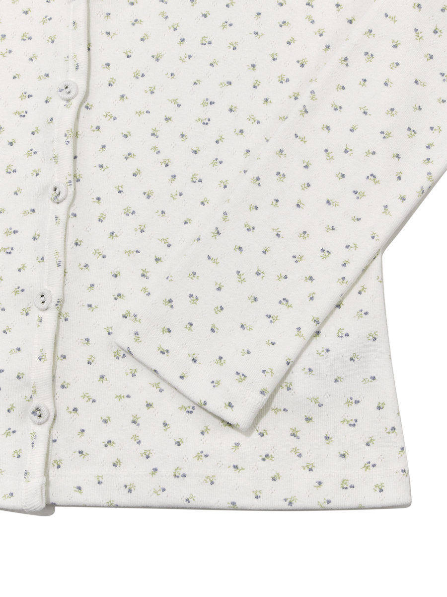 【完売】GLOWNY PROVINCE EYELET CARDIGAN PROVINCE EYELET CARDIGAN (CREAM BLOOM) - GLOWNY