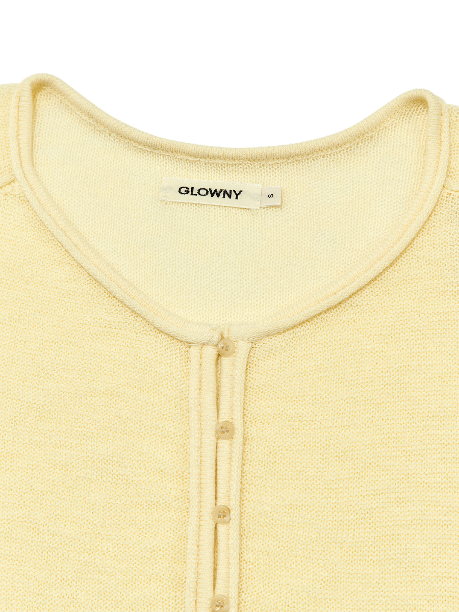 MUSINSA | GLOWNY HOUSE BUTTON CARDIGAN (CUSTARD)