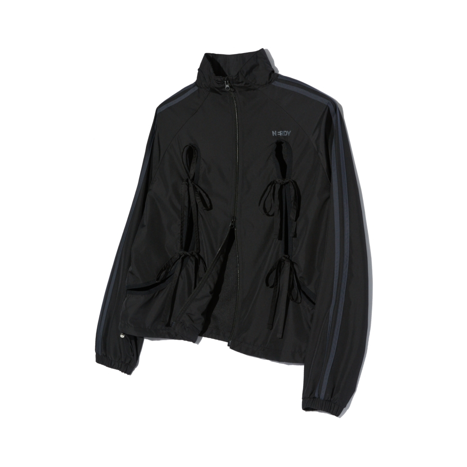 ジャケット 25SS NERDY Women's Ribbon Windbreaker MUSINSA | NERDY Women's Ribbon Windbreaker (Black/Sky Blue