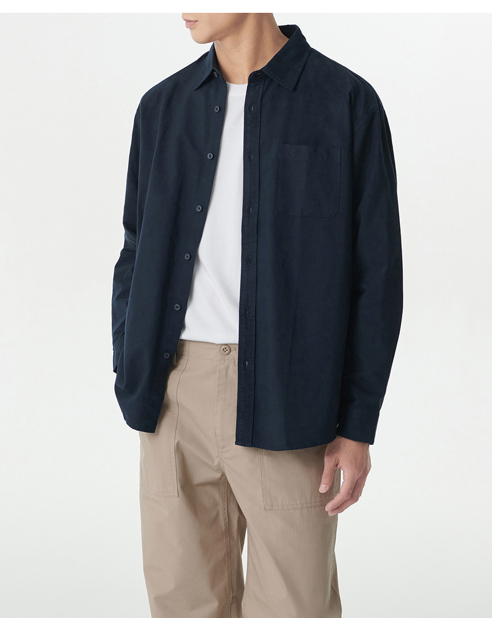 ★MUSINSA STANDARD★ Relaxed pigment shirt navy MMDSH501-NA MUSINSA | MUSINSA STANDARD Relaxed Pigment Shirt [Navy]