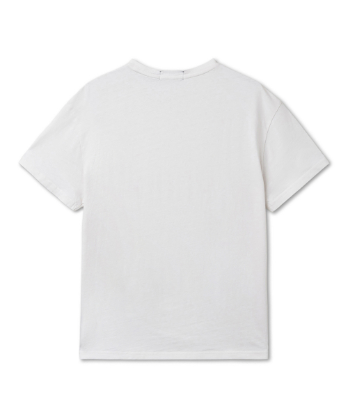 Футболка Classic Fit из хлопка и льна с карманом — White