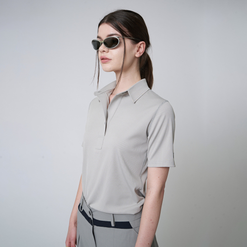 Топ с рубашечным воротником AW41TH09_Light Grey