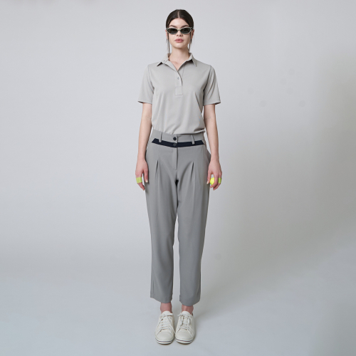 Топ с рубашечным воротником AW41TH09_Light Grey