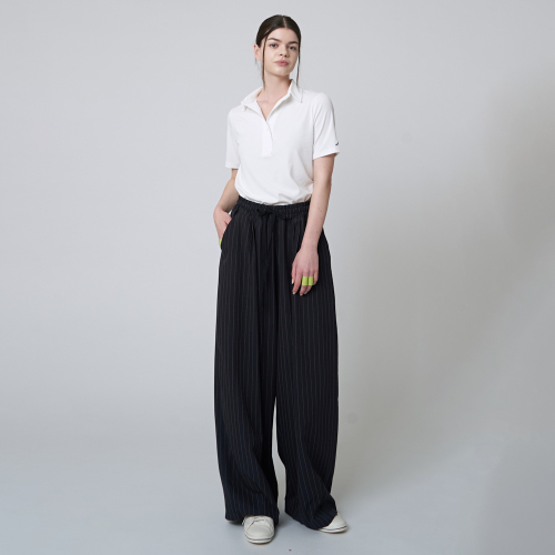 Широкие брюки в полоску AU41PT11_Dark Navy