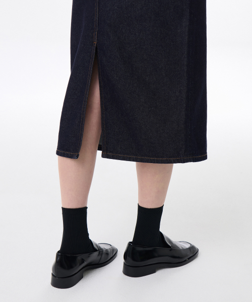 Womens Denim Midi Skirt [Deep Indigo] thumbnail 6