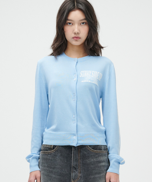 (Womens) Кардиган в полоску (Sky Blue)