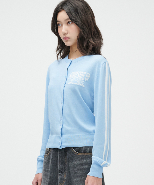 (Womens) Кардиган в полоску (Sky Blue)